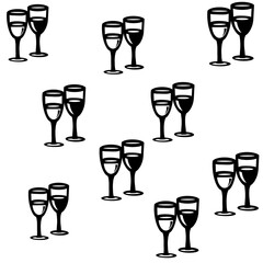 set of wine glasses vector