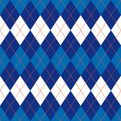 blue white colors argyle seamless pattern, winter holidays vector background