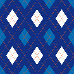 blue white colors argyle seamless pattern, winter holidays vector background