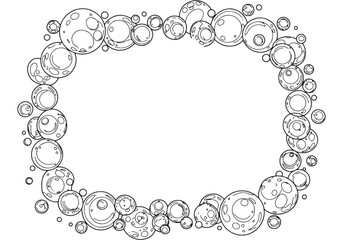 Elegant circular frame pattern for coloring with celestial theme