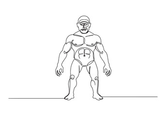 Unusual One-Eyed Giant Illustration, A Minimalist Linear Depicti