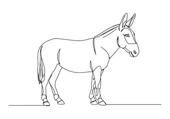 Obraz premium Elegant Mule Portrait in Continuous Line Art, A Modern Minimalis