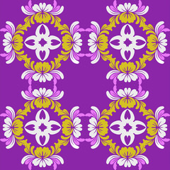 Seamless floral pattern vector illustration with decorative flower elements for textile design