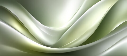 Soft Olive Waves Flow Like Fluid Fabric Elegant Textured Abstract Background Monochrome Pattern