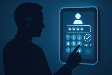 Man using smart phone.