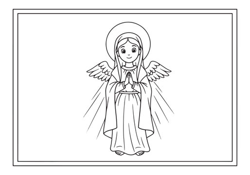 Virgin Mary Coloring Page, An Inspirational and Peaceful Activit