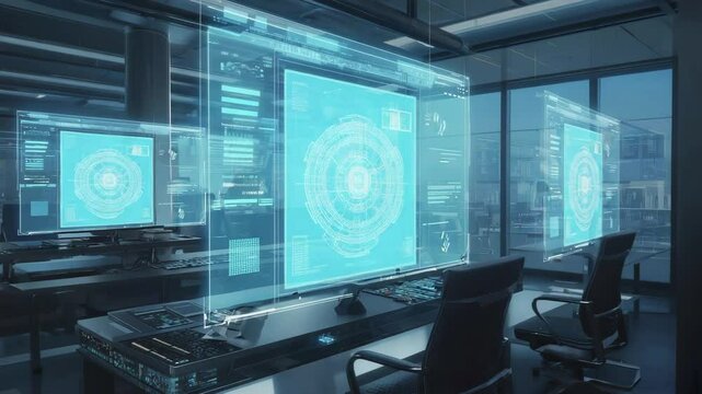 Holograms to rotate and zoom into specific blueprint sections, with data updates and annotations appearing dynamically