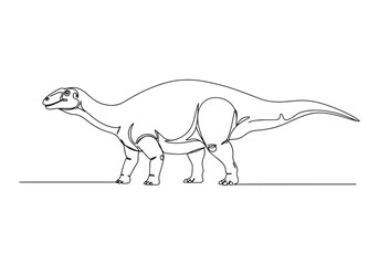 Fototapeta premium Elegant Lystrosaurus, A minimalist continuous line art illustrat