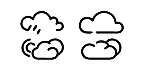 Weather icons set in line style, Weather isolated on white background. Clouds logo and sign, vector illustration 