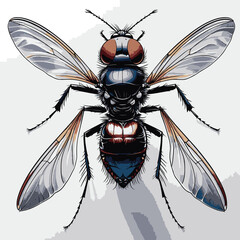 comic style fly vector for graphic design