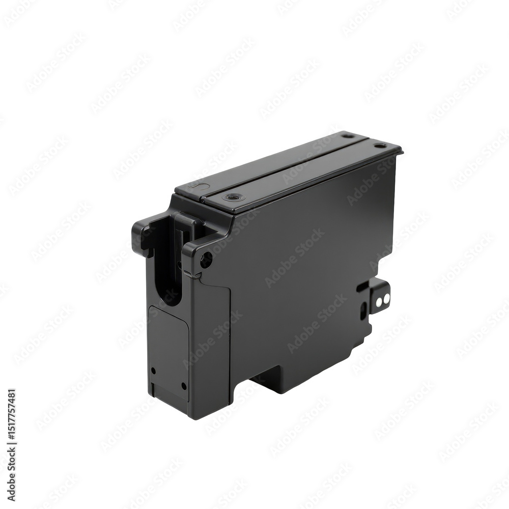 Poster transparent printer ink cartridge isolated on transparent background displaying detailed design feat