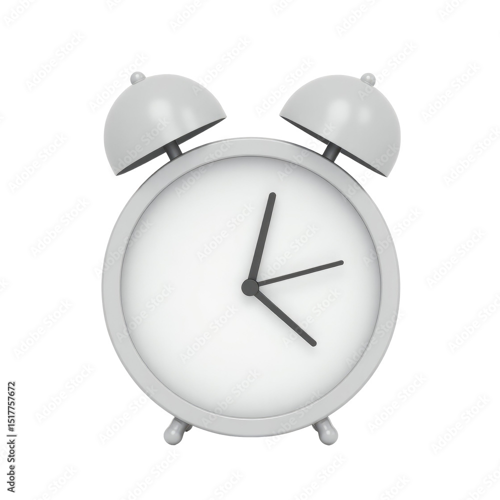 Poster alarm clock and message card isolated on a transparent background.