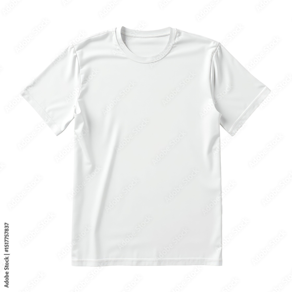 Poster plain white short-sleeve t-shirt on a transparent background with a clipping path for easy editing a