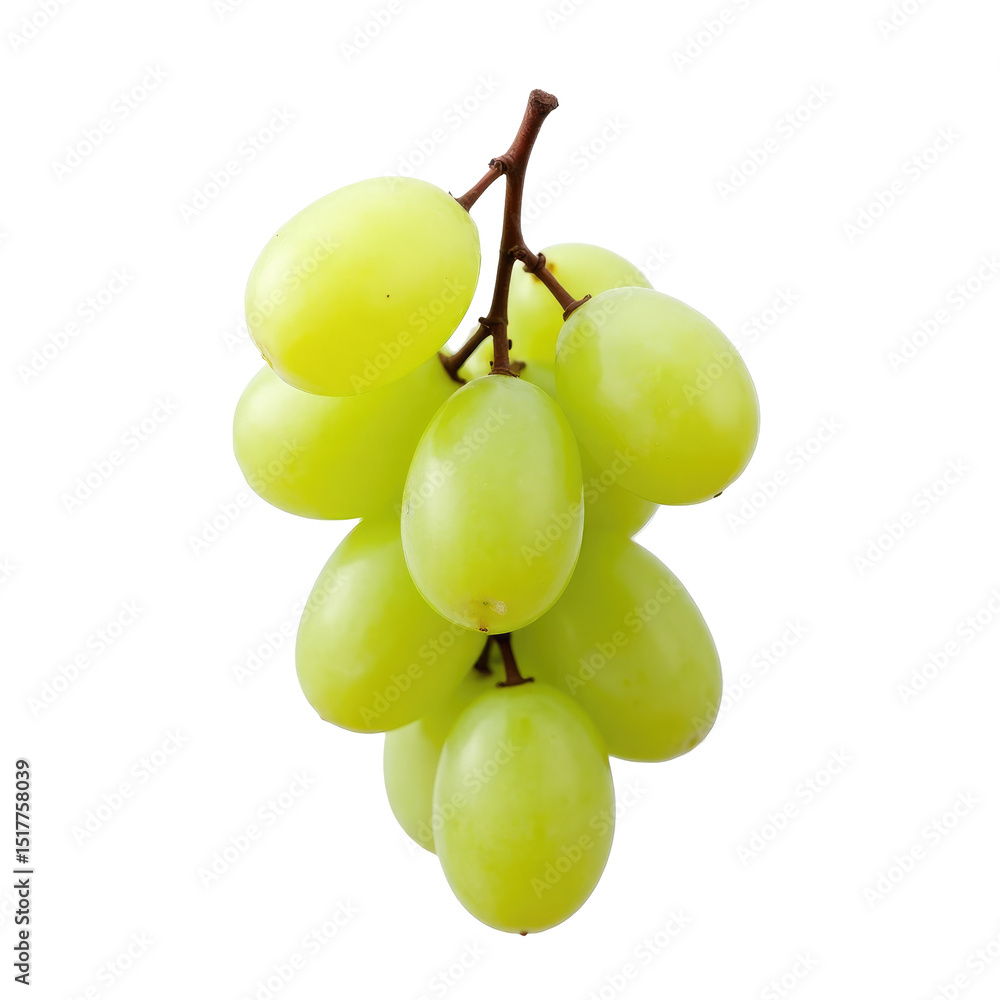 Poster fresh green grape bunch with smooth skin and healthy appearance isolated on transparent background d