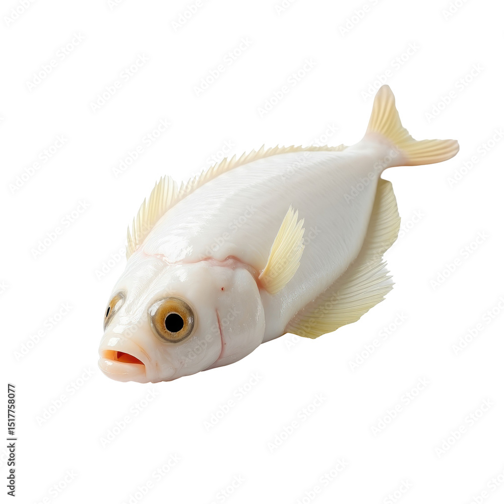 Poster fresh raw lemon sole fish displayed in detail, showcasing the distinct features and textures of its 