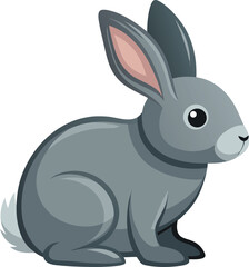 Obraz premium Cute, isolated, and funny cartoon bunny and horse animal illustrations for Easter fun