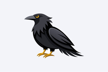 Fototapeta premium crow on white background