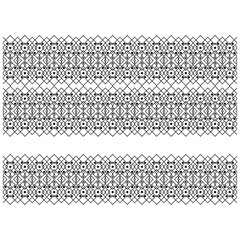 Abstract black and white geometric square border pattern background. illustration. Seamless black folk pattern geometric on 