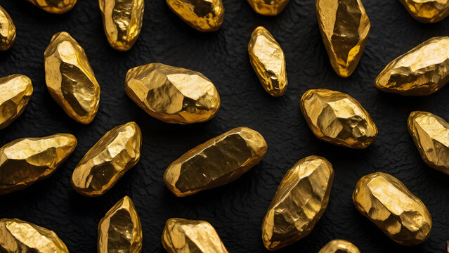 P&eacute;pites d'Or sur fond noir 