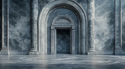 Obraz premium Grand marble archway and pillars of imposing architectural structure