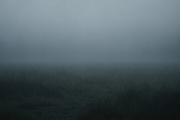 Fototapeta premium Grass field in fog.