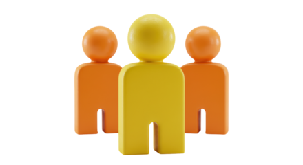 Isolated Three Abstract Figures, Team Concept