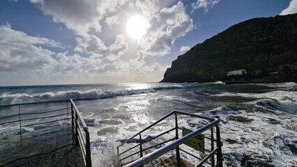 madeira beaches with black lava stones and sand © Michaela Holubová