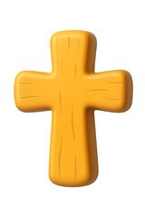 Obraz premium Wooden Cross 3D Render Religious Symbol, Christian Faith, Spiritual Icon