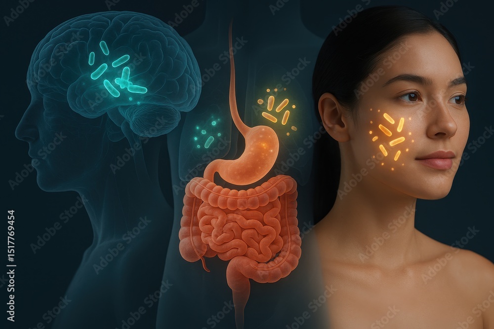Poster exploring the connection between the microbiome, gut health, and brain function in a recent study