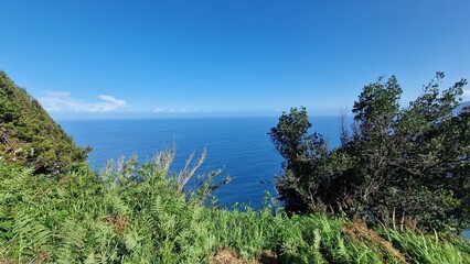 The coastal cliffs of Madeira Island offer breathtaking lookouts overlooking the vast Atlantic Ocean, where rugged rock formations meet endless blue waters. These viewpoints provide visitors with stun