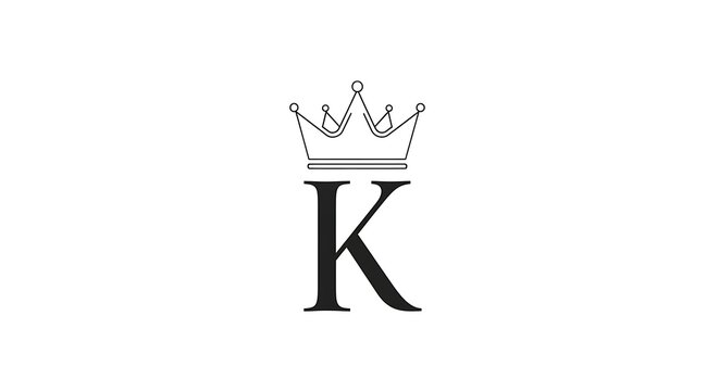 Crown letter k monochrome logo graphic