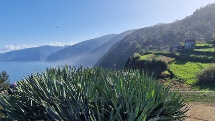 The coastal cliffs of Madeira Island offer breathtaking lookouts overlooking the vast Atlantic Ocean, where rugged rock formations meet endless blue waters. These viewpoints provide visitors with stun