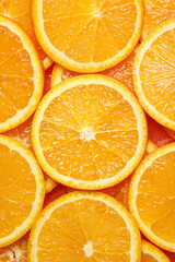 Marco shot an orange and turned it. Citrus. Close-up of citrus orange pulp. Orange slices. Fruit background.	
