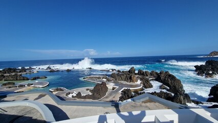 The Natural Pools of Porto Moniz, formed by ancient volcanic rocks, are the signature attraction of this charming coastal town in Madeira. These crystal-clear pools are naturally filled with fresh sea