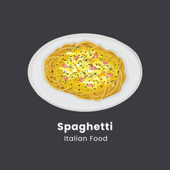 Delicious Spaghetti Italian Pasta Vector Illustration 