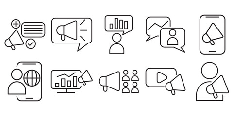 Marketing Line Icon Set