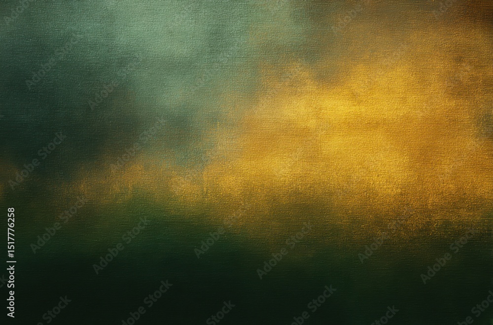 Poster abstract golden light on dark green canvas texture, ideal for artistic expression and creative backg