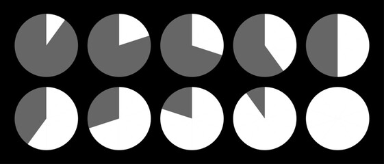 Infographic circle pie chart diagram loading interface for business presentation, UI, web design, isolated marketing map or download progress vector illustration in white color.