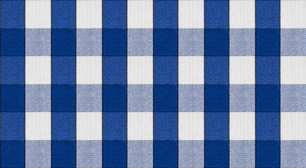 Checkered Blue White Textile Pattern Close up Shot