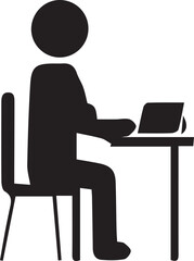 Black and white stick figure icon set representing cleaning and household chores