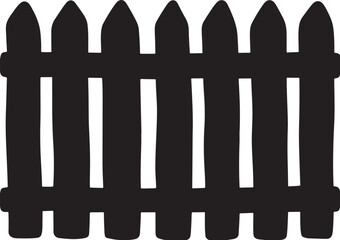 Garden fence silhouette vector, fence icon vector illustration isolated on a transparent background