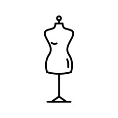 Minimalist Mannequin Outline: Fashion Design, Tailoring Icon, and Dressmaking Template