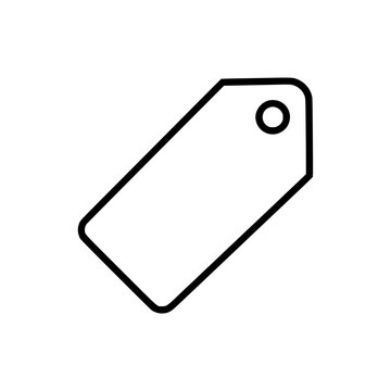 recommend clip art: Simple Line Art Price Tag or Label on White Background: Vector Icon for Sales, Discounts, and Retail Promotions