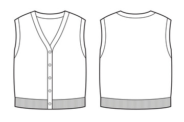 Kids knitted vest with buttons clasp