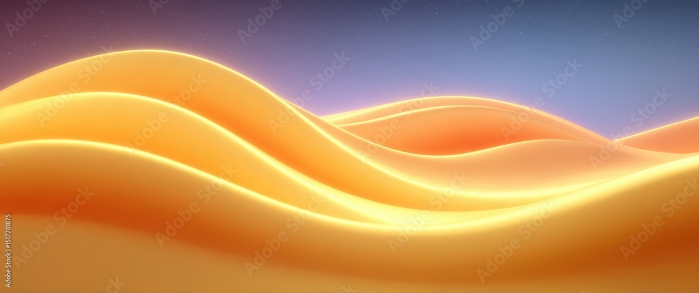 Aufkleber abstract golden waves against starry sky, symbolizing opportunity and digital transformation in a se