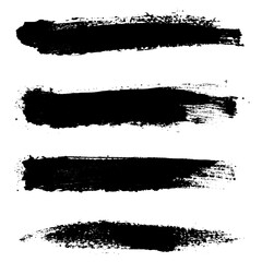 Brush strokes vector. Set of text boxes. Paintbrush collection.