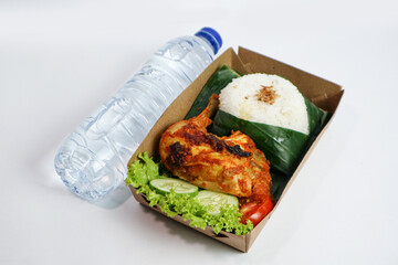 chicken rice isolated on white background