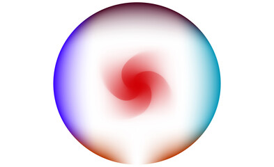 Abstract Gradient Swirl in Circular Shape – Modern Vortex Design Concept | Red and Blue Gradient Vortex in a Soft Glowing Sphere – Abstract Background