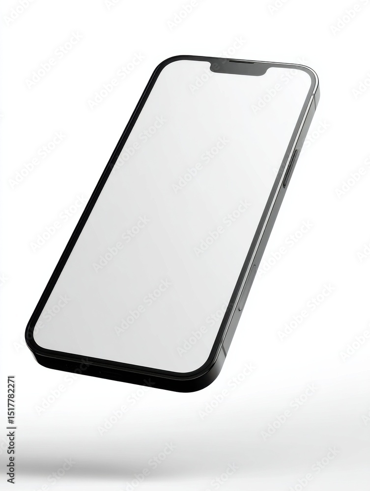 Aufkleber modern smartphone with blank screen on white background, ideal for mobile app promotion and technolo