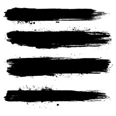 Brush strokes vector. Set of text boxes. Paintbrush collection. Grunge design elements. Brush texture banners. 